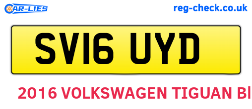 SV16UYD are the vehicle registration plates.