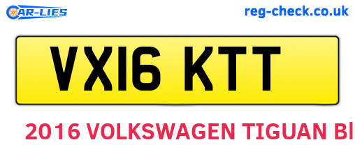 VX16KTT are the vehicle registration plates.