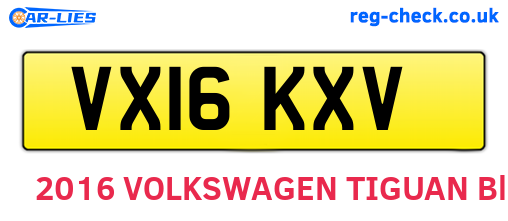 VX16KXV are the vehicle registration plates.