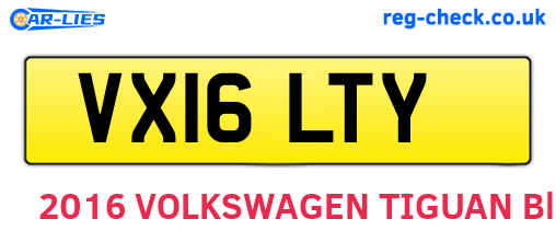 VX16LTY are the vehicle registration plates.