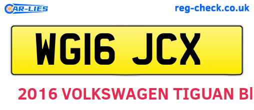 WG16JCX are the vehicle registration plates.