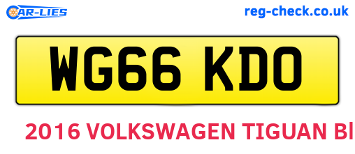WG66KDO are the vehicle registration plates.