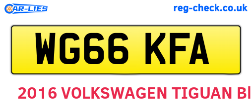 WG66KFA are the vehicle registration plates.
