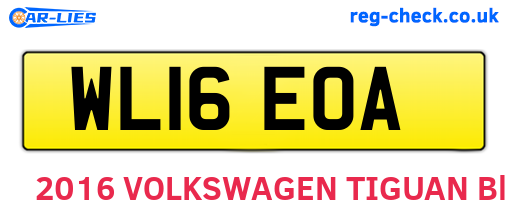 WL16EOA are the vehicle registration plates.