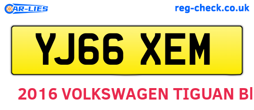 YJ66XEM are the vehicle registration plates.