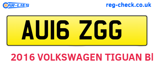 AU16ZGG are the vehicle registration plates.