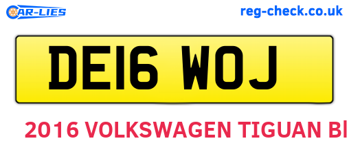 DE16WOJ are the vehicle registration plates.