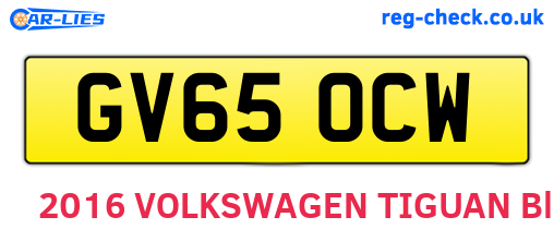 GV65OCW are the vehicle registration plates.