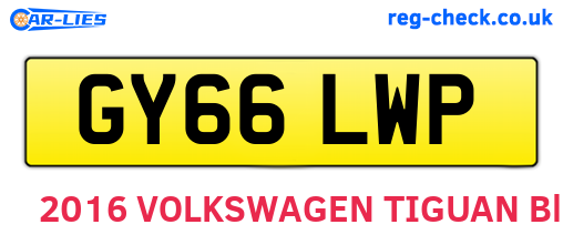 GY66LWP are the vehicle registration plates.