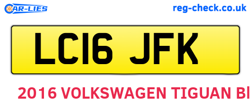 LC16JFK are the vehicle registration plates.