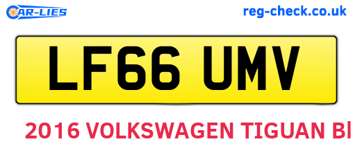 LF66UMV are the vehicle registration plates.