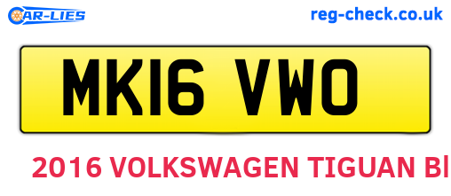 MK16VWO are the vehicle registration plates.