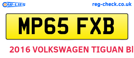 MP65FXB are the vehicle registration plates.
