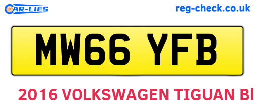 MW66YFB are the vehicle registration plates.