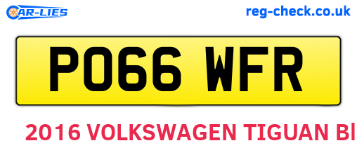 PO66WFR are the vehicle registration plates.