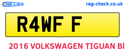 R4WFF are the vehicle registration plates.