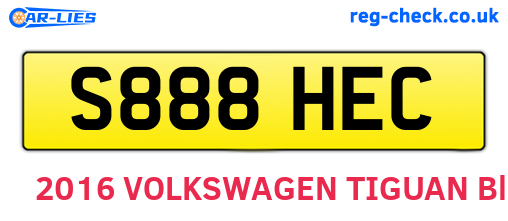 S888HEC are the vehicle registration plates.