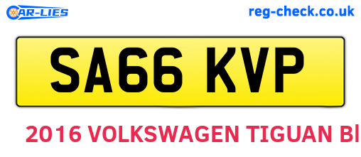 SA66KVP are the vehicle registration plates.