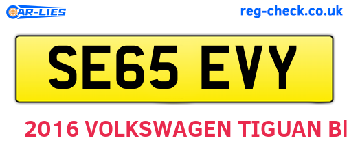 SE65EVY are the vehicle registration plates.