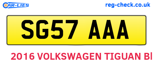 SG57AAA are the vehicle registration plates.