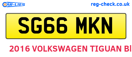 SG66MKN are the vehicle registration plates.