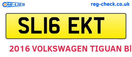 SL16EKT are the vehicle registration plates.