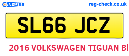 SL66JCZ are the vehicle registration plates.