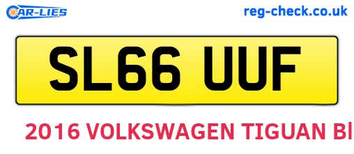 SL66UUF are the vehicle registration plates.