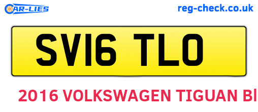 SV16TLO are the vehicle registration plates.