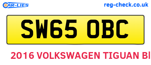 SW65OBC are the vehicle registration plates.