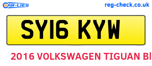 SY16KYW are the vehicle registration plates.