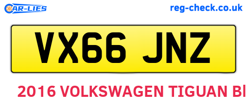 VX66JNZ are the vehicle registration plates.