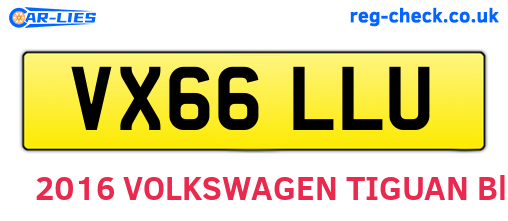 VX66LLU are the vehicle registration plates.