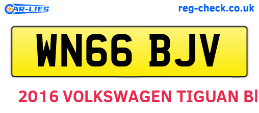 WN66BJV are the vehicle registration plates.