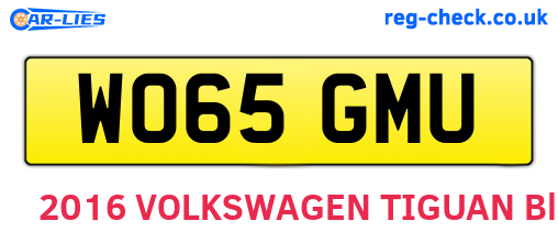 WO65GMU are the vehicle registration plates.