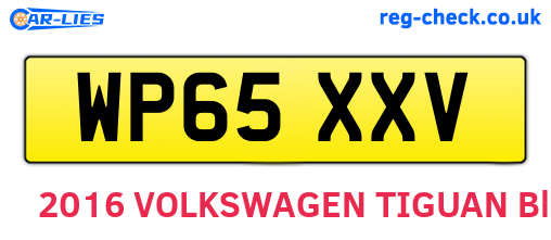 WP65XXV are the vehicle registration plates.