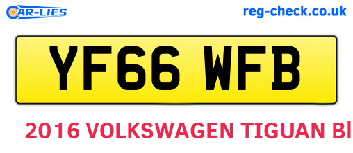 YF66WFB are the vehicle registration plates.