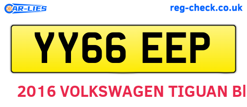 YY66EEP are the vehicle registration plates.
