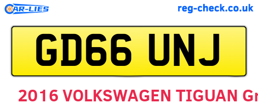GD66UNJ are the vehicle registration plates.