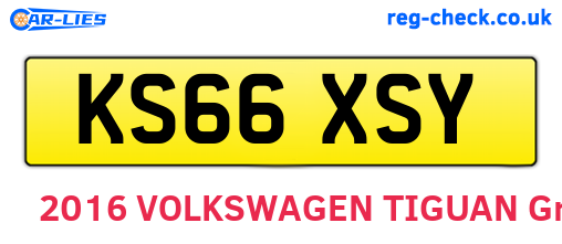 KS66XSY are the vehicle registration plates.