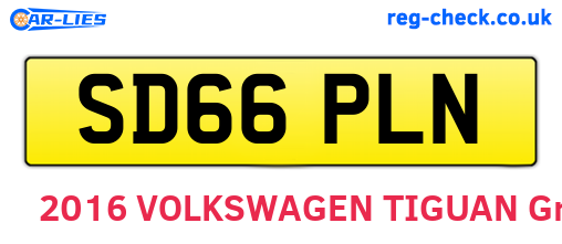SD66PLN are the vehicle registration plates.