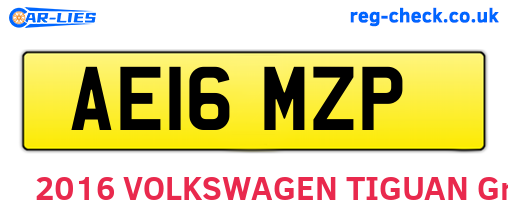 AE16MZP are the vehicle registration plates.