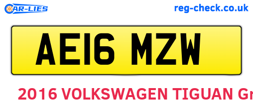 AE16MZW are the vehicle registration plates.