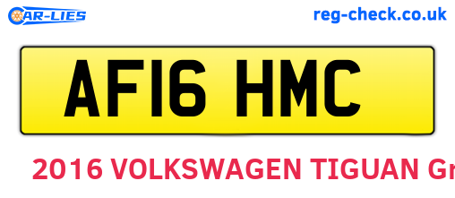 AF16HMC are the vehicle registration plates.