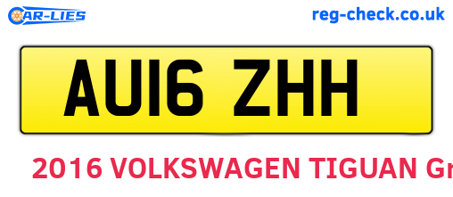 AU16ZHH are the vehicle registration plates.