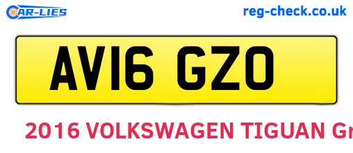 AV16GZO are the vehicle registration plates.
