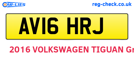 AV16HRJ are the vehicle registration plates.