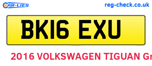 BK16EXU are the vehicle registration plates.
