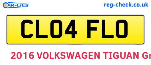 CL04FLO are the vehicle registration plates.
