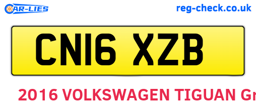 CN16XZB are the vehicle registration plates.